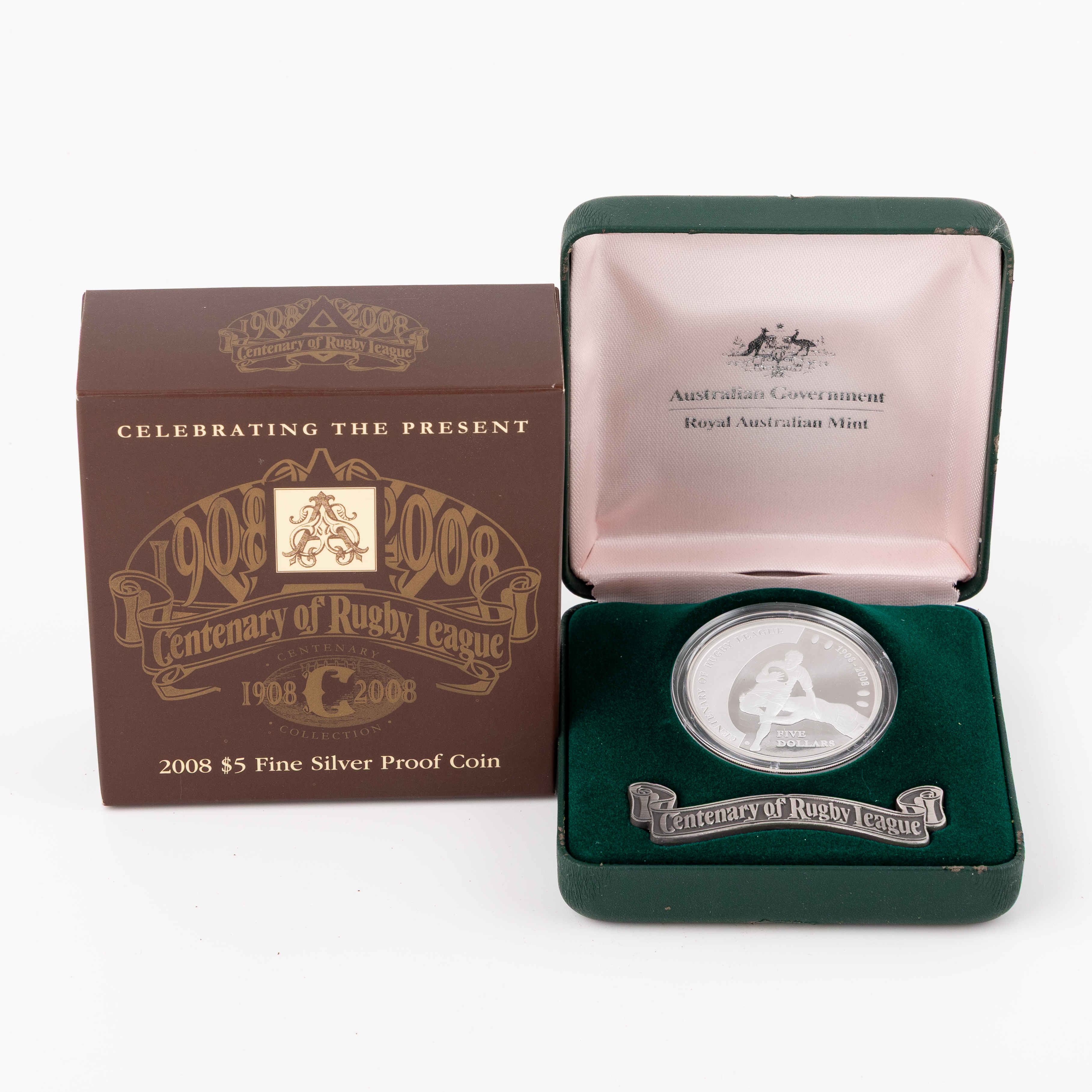 Elizabeth II, RAM - Centenary of Rugby League, Five Dollars, 2008, FDC