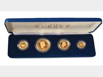 1986 Australian Proof Gold 4-Coin Nugget Set.