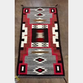 Navajo Storm Pattern Rug by Mary Manygoats