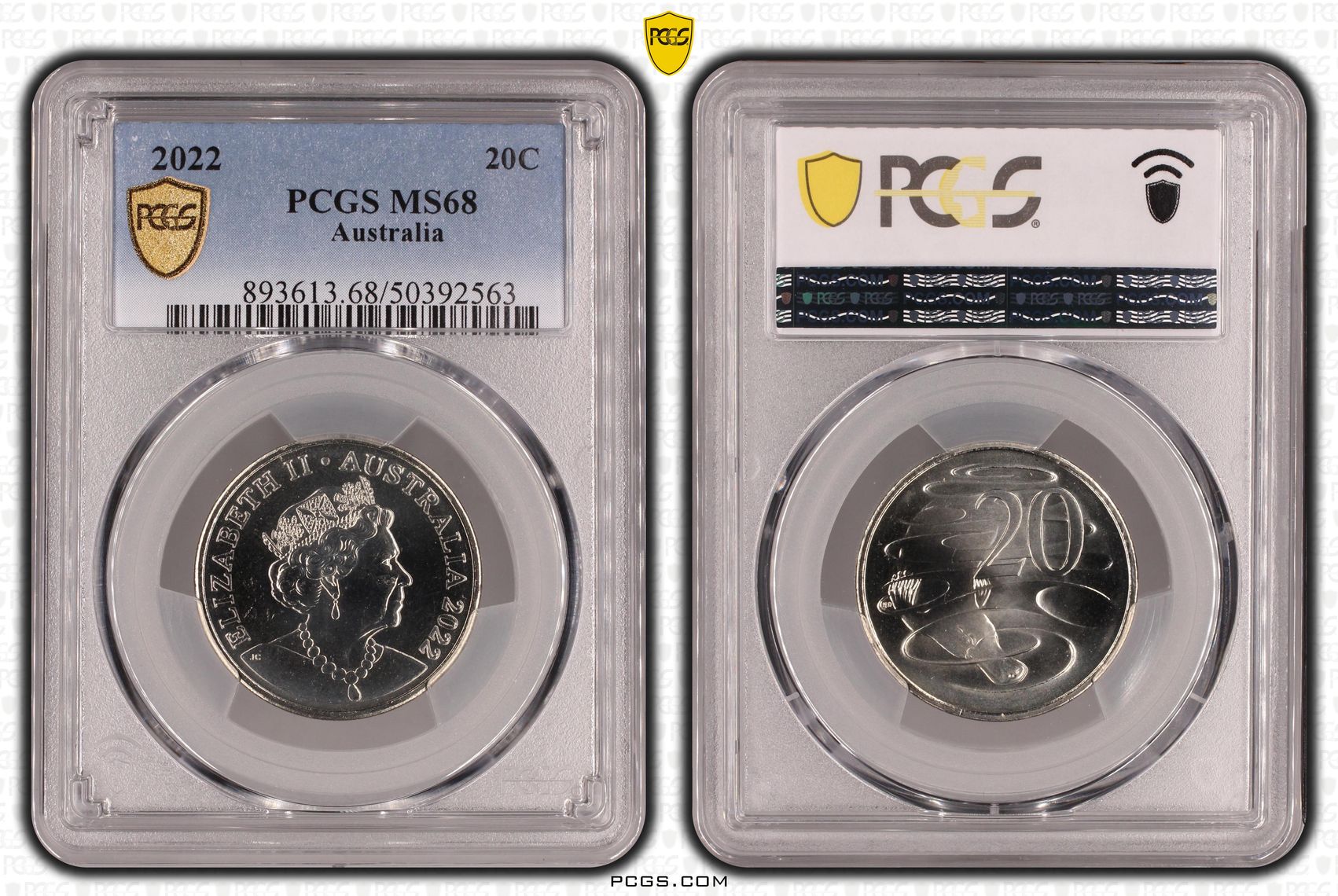 , Twenty Cent, 2022, PCGS MS68