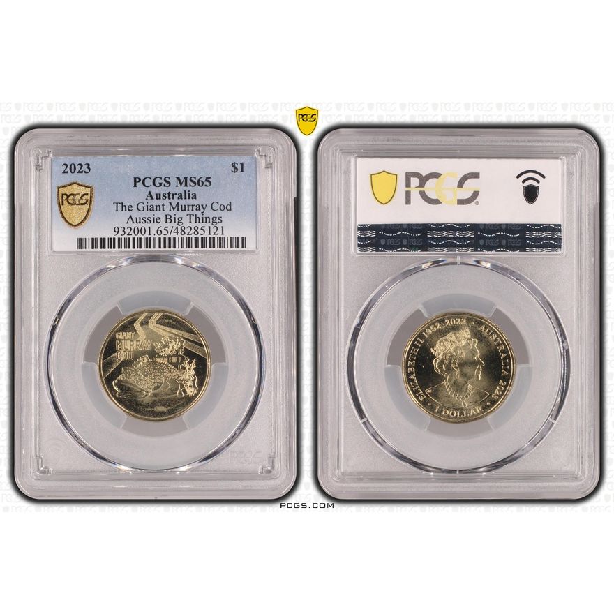 The Giant Murray Cod Aussie Big Things, One Dollar, 2023, PCGS MS65
