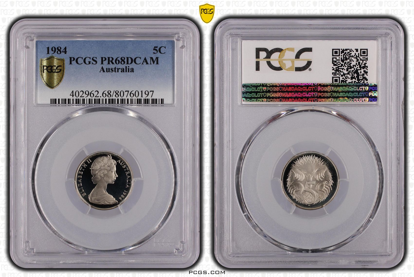 Elizabeth II, Five Cent, 1984, PCGS PR68DCAM