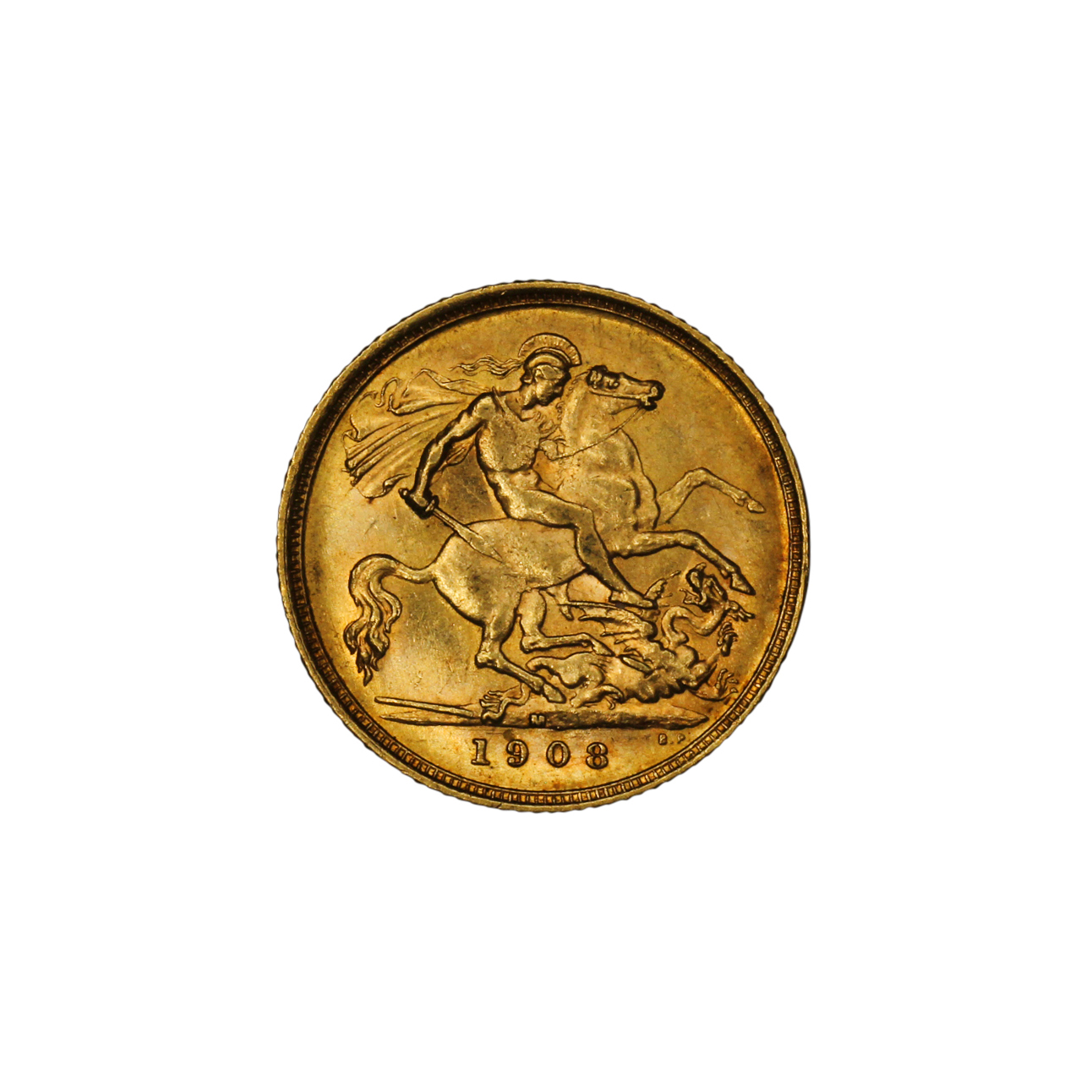 1235. · Edward VII, Half Sovereign, 1908-M, aEF