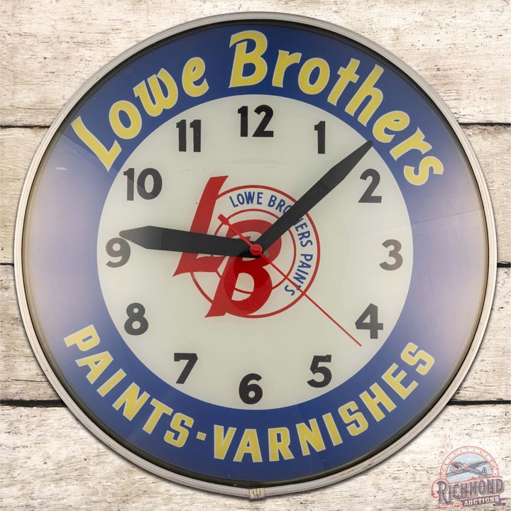 Lowe Brothers Paints Varnishes Advertising Clock
