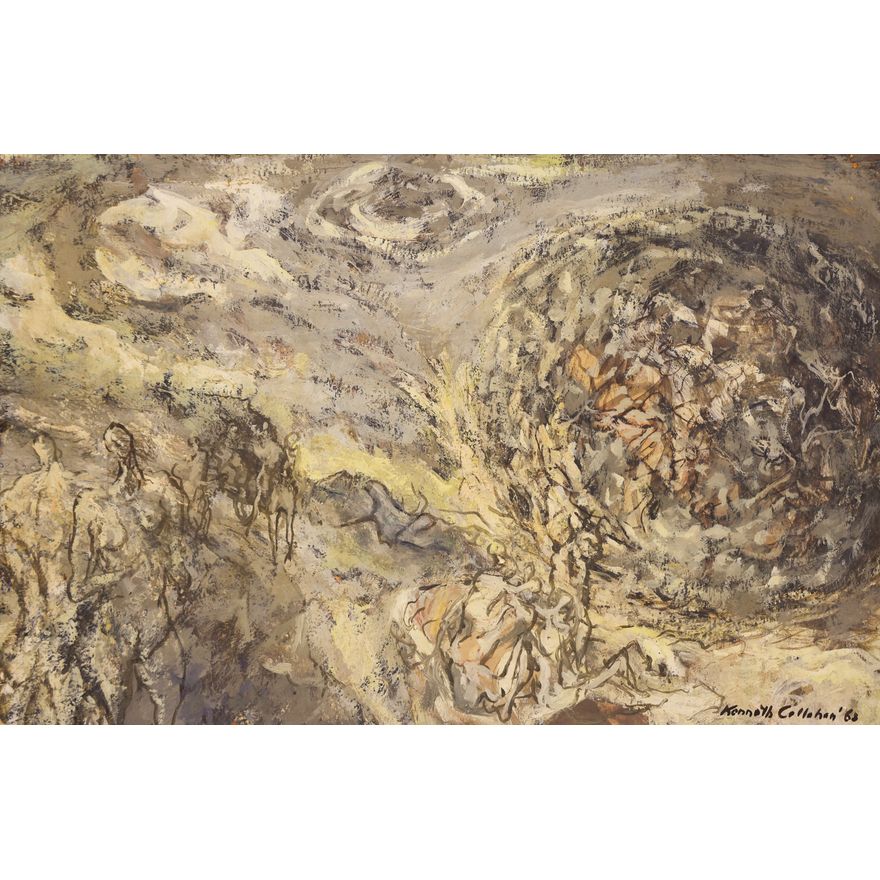 Kenneth Callahan ''Two Worlds'' 1963 Tempera