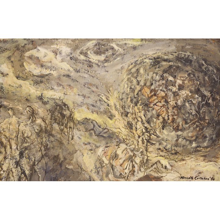 Kenneth Callahan ''Two Worlds'' 1963 Tempera