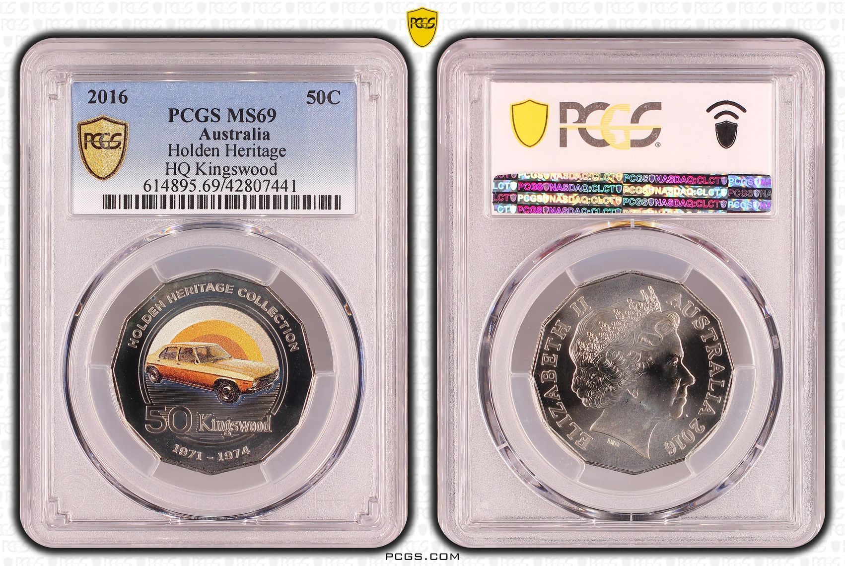 337 · Holden Heritage - HQ Kingswood, Fifty Cent, 2016, PCGS MS69