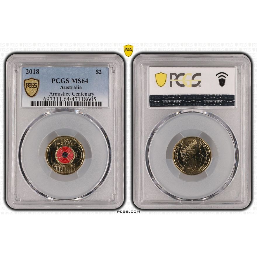 Armistice Centenary Colorized, Two Dollar, 2018, PCGS MS64