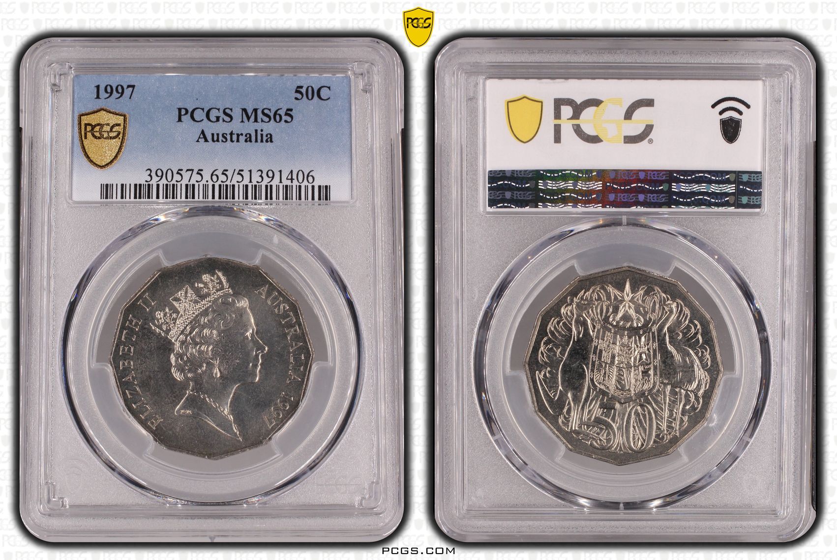 Fifty Cent, 1997, PCGS MS65