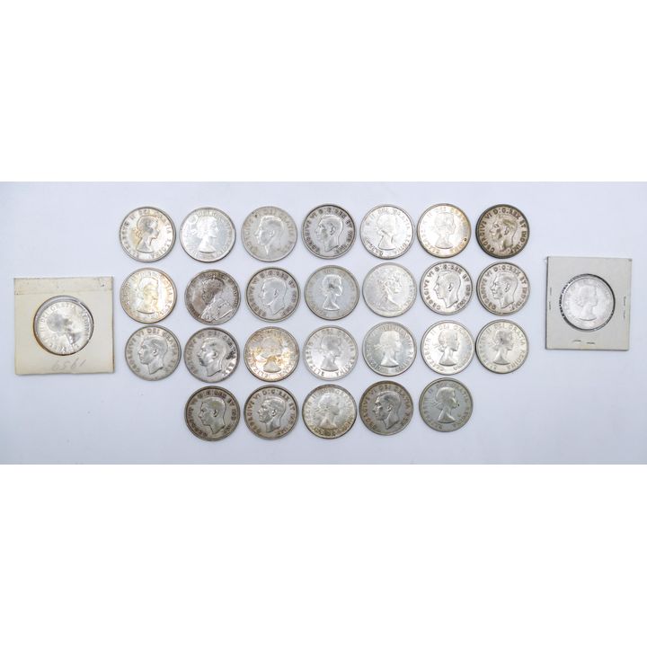 Box 28pc Canadian 80% Silver Half Dollars
