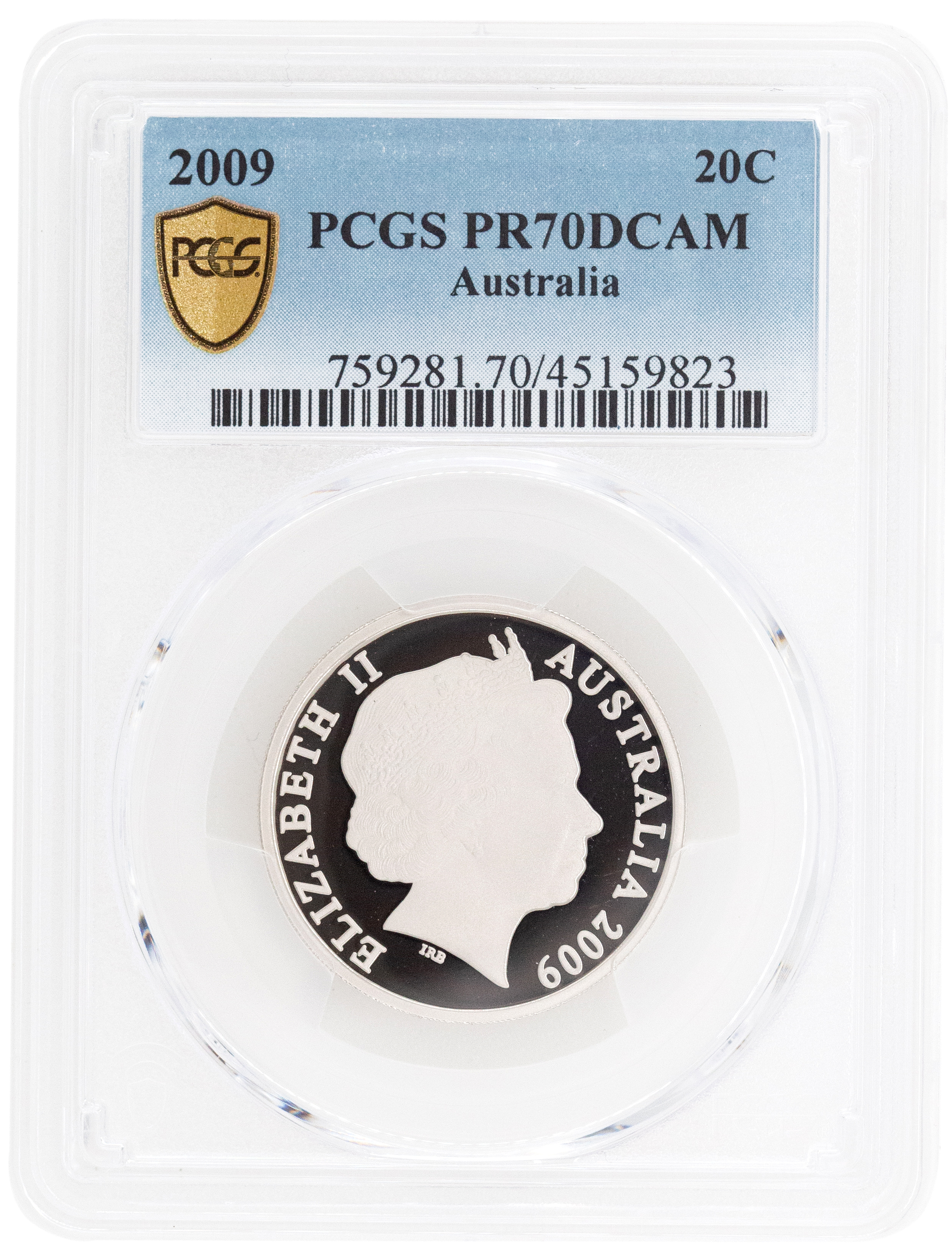 Elizabeth II, Twenty Cent, 2009, PCGS PR 70DCAM