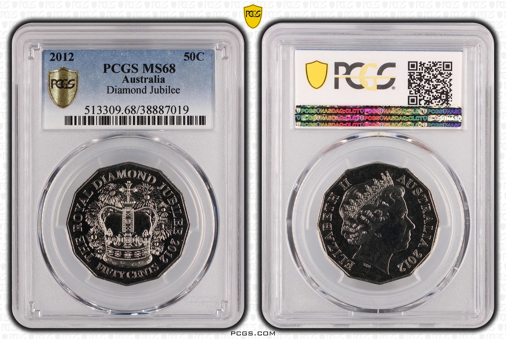 182 · Elizabeth II, Diamond Jubilee , Fifty Cent, 2012, PCGS MS68