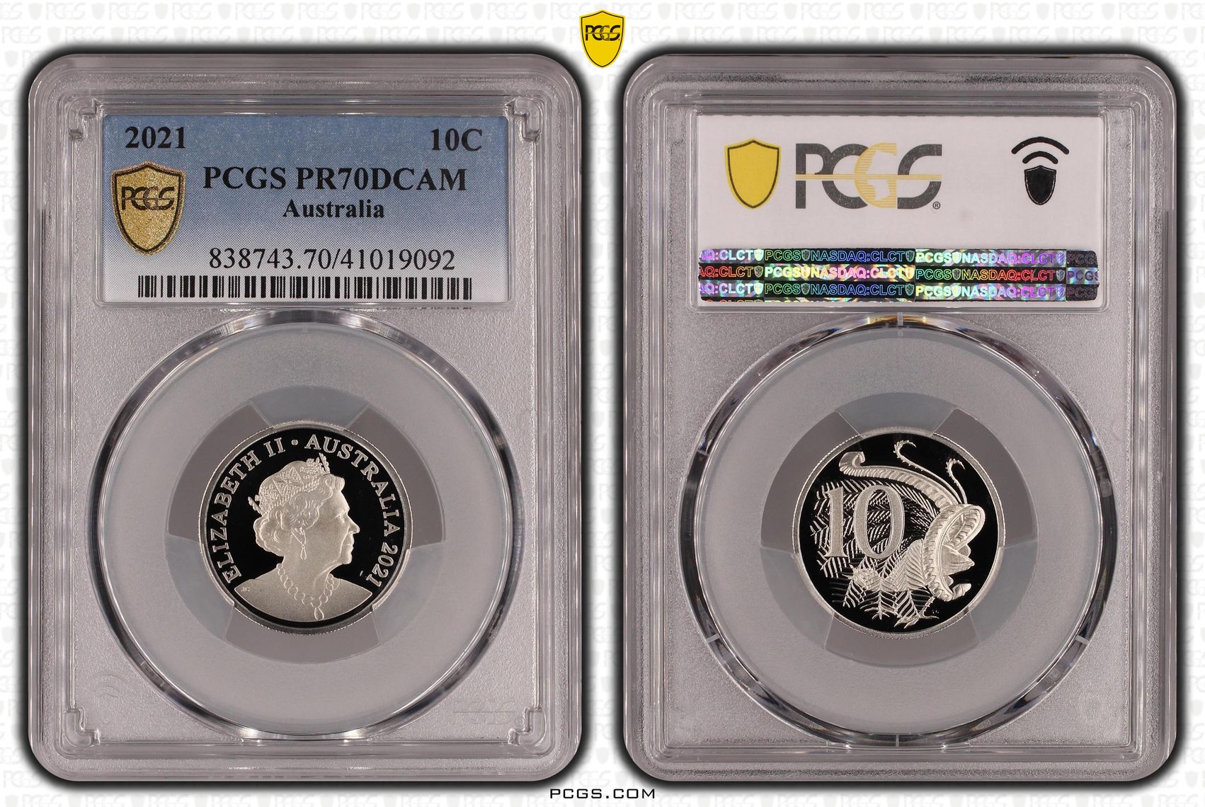 Elizabeth II, Ten Cent, PR70DCAM , 2021 PCGS POP - 55/0
