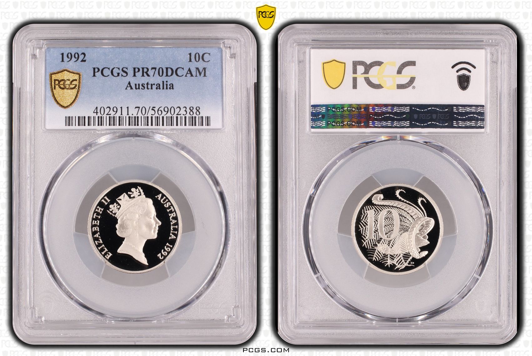 Ten Cent, 1992, Pcgs Pr70dcam