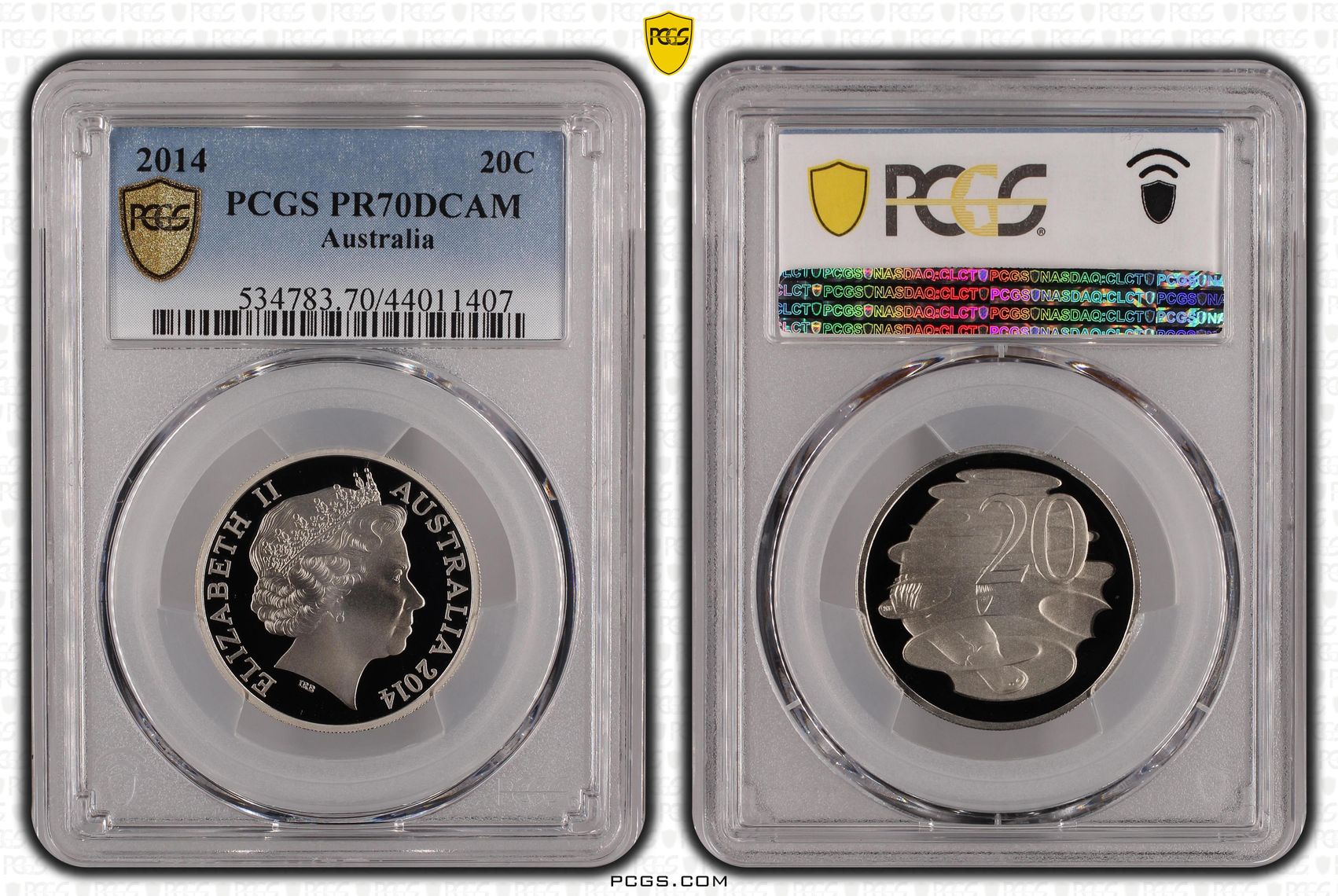 2014 Australian Twenty Cent, 20c Proof PCGS - PR70DCAM POP 47/0 -407