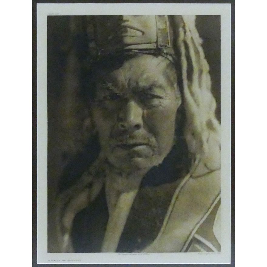 Antique Edward Curtis ''A Haida of Massett'' (Plate 398) Large Photogravure