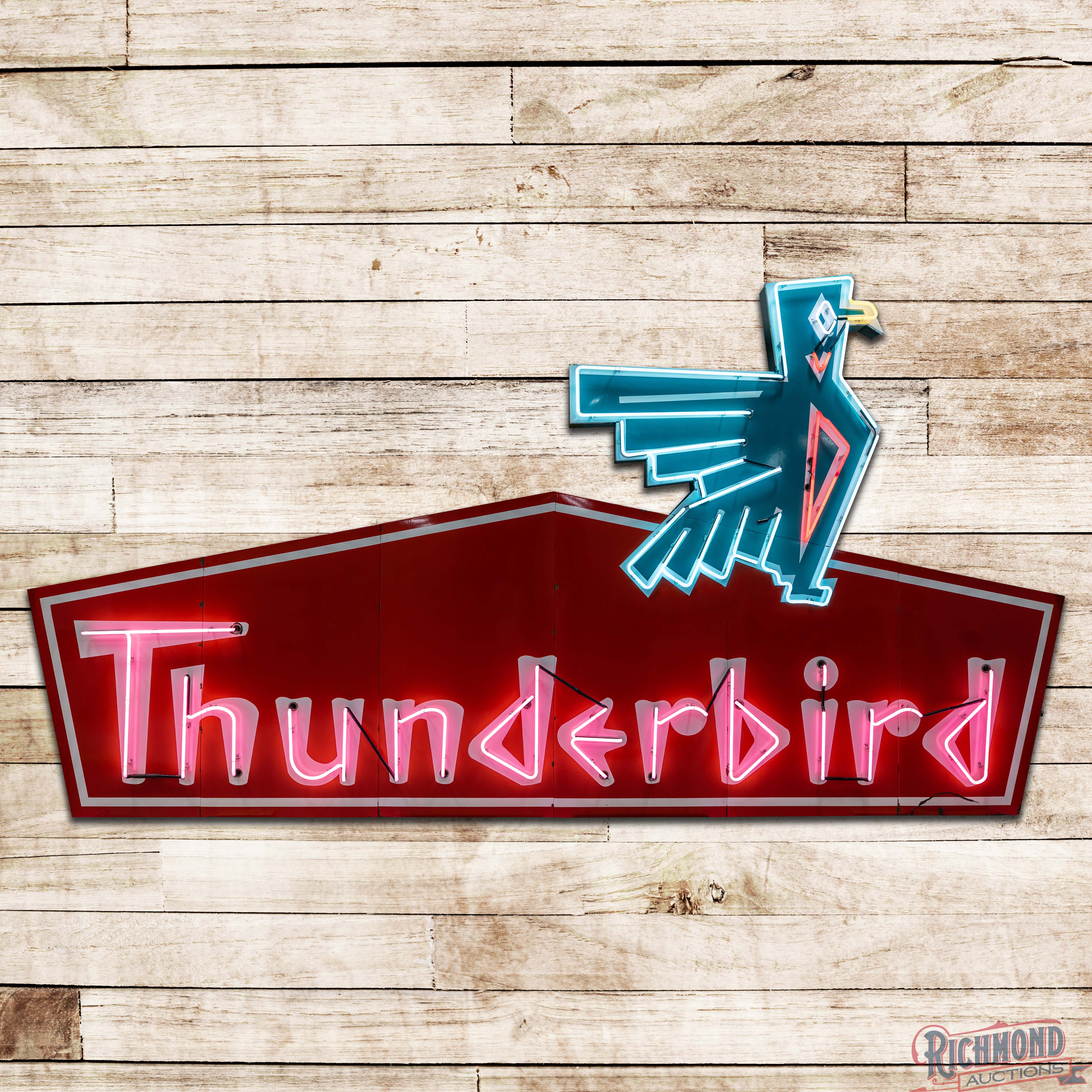 Amazing Thunderbird Motel 16' Die Cut Single Sided Porcelain Factory ...