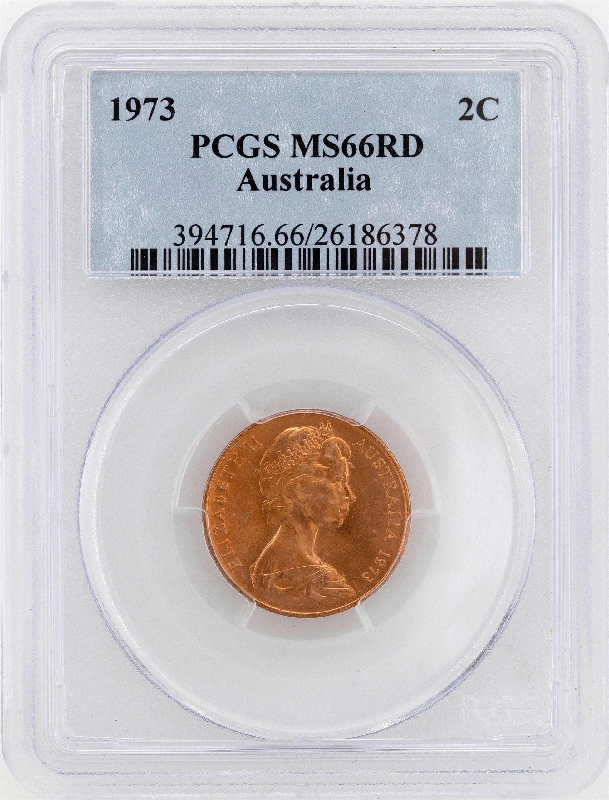 1973 Australia Two Cent, 2c PCGS - MS66RD -378