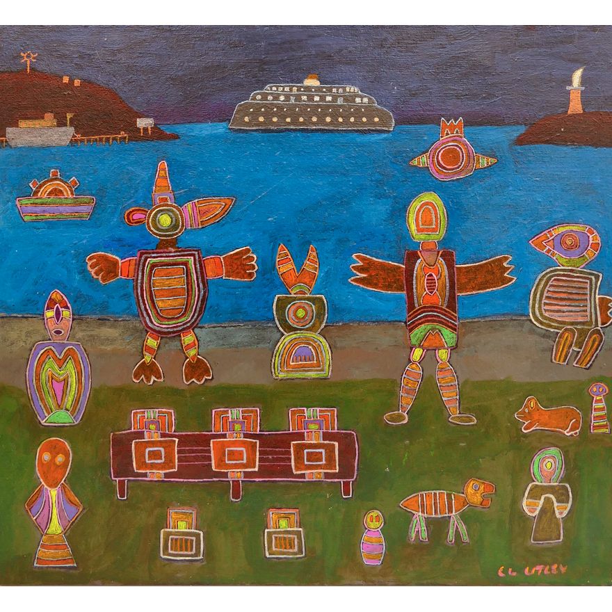 Claude Utley (1955-2021 Washington) 'The Departure' 2009 Oil on Canvas- 22x24'' (MEDIUM)