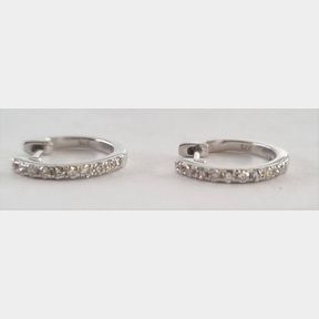 9CT WHITE GOLD HUGGIES WITH .200CT DIAMONDS - - 51633/365