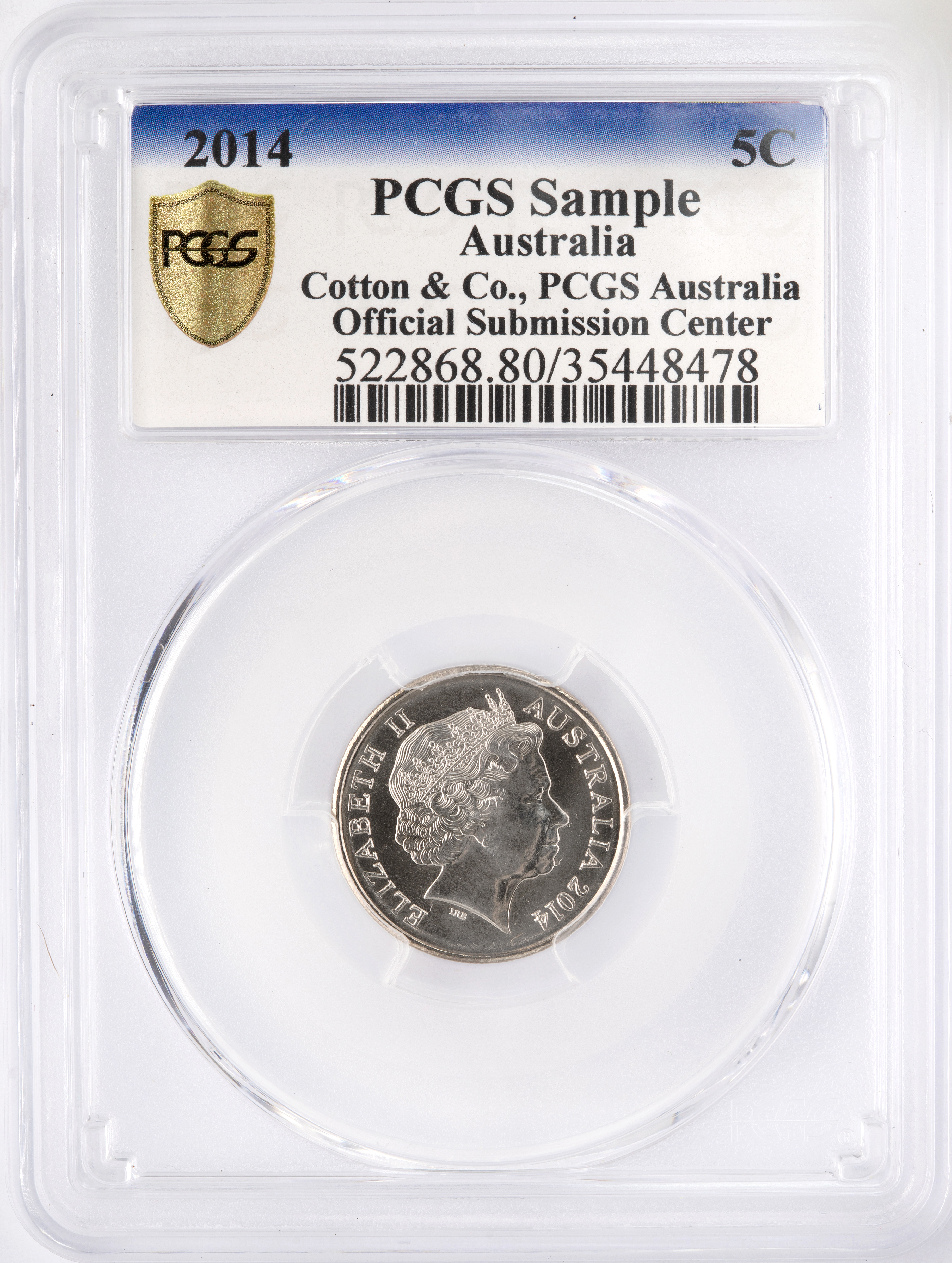 Five Cent, 2014, PCGS Genuine (80 - Genuine)