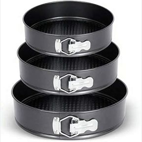 Set of 3 Non Stick Pan Cake Mould Carbon Steel Round Pan |