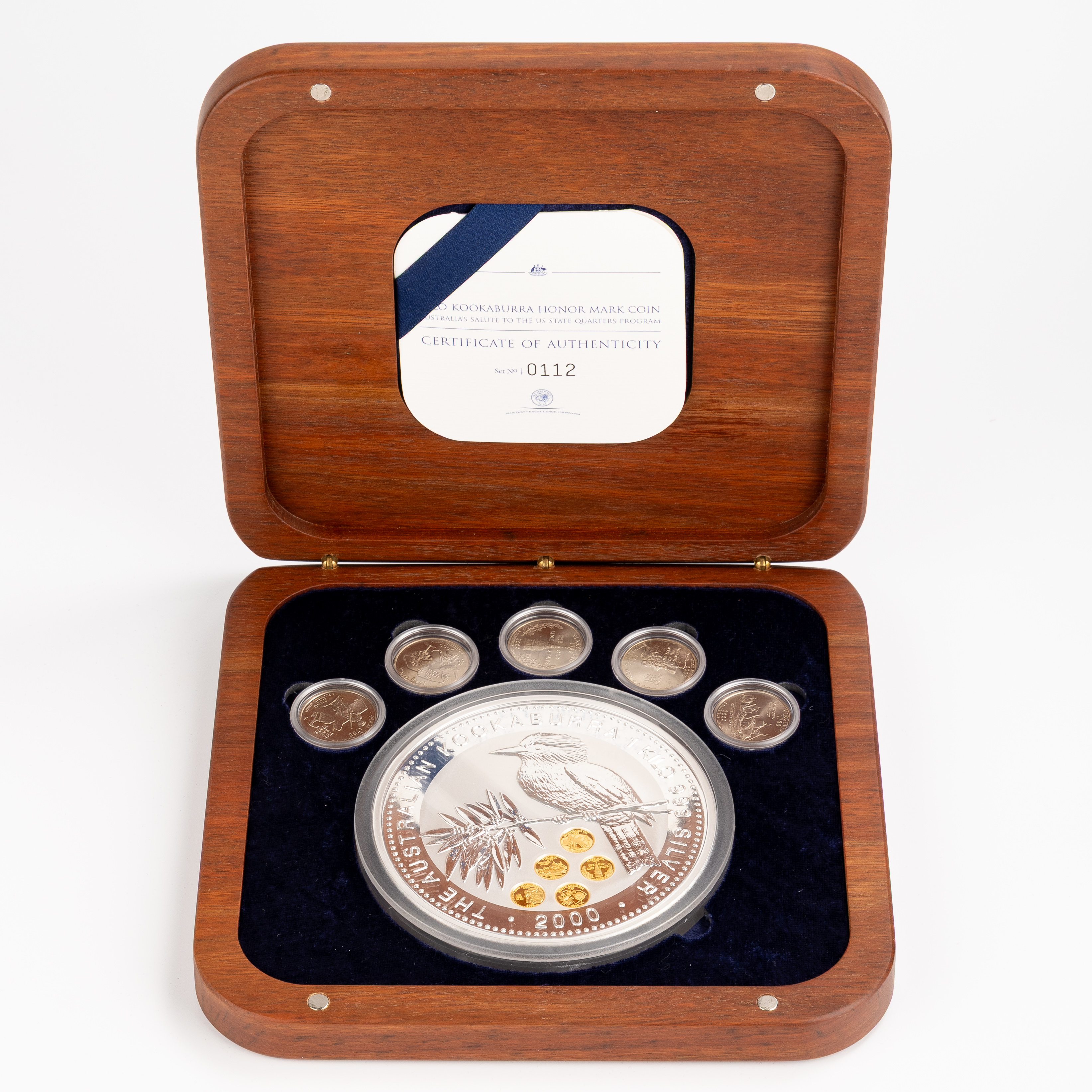 Elizabeth II, Kookaburra Kilo Honor Mark US State Quarters, Thirty Dollars, 2000, FDC