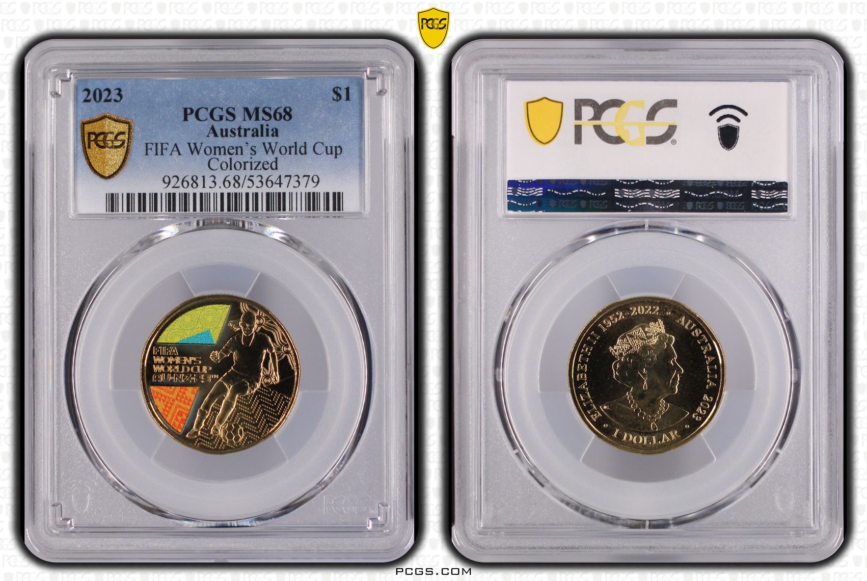 FIFA Women's World Cup Colourised, One Dollar, 2023, PCGS MS68