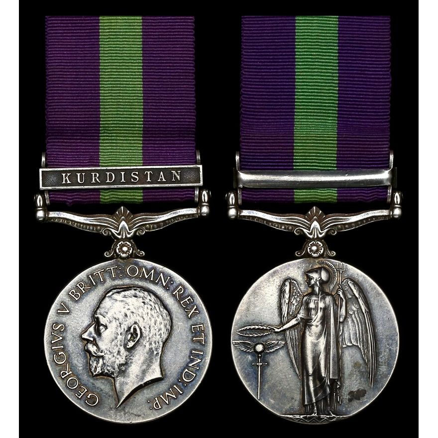 General Service 1918-62, 1 clasp, Kurdistan (Z.Cl.II. Rasool Abdullah ...