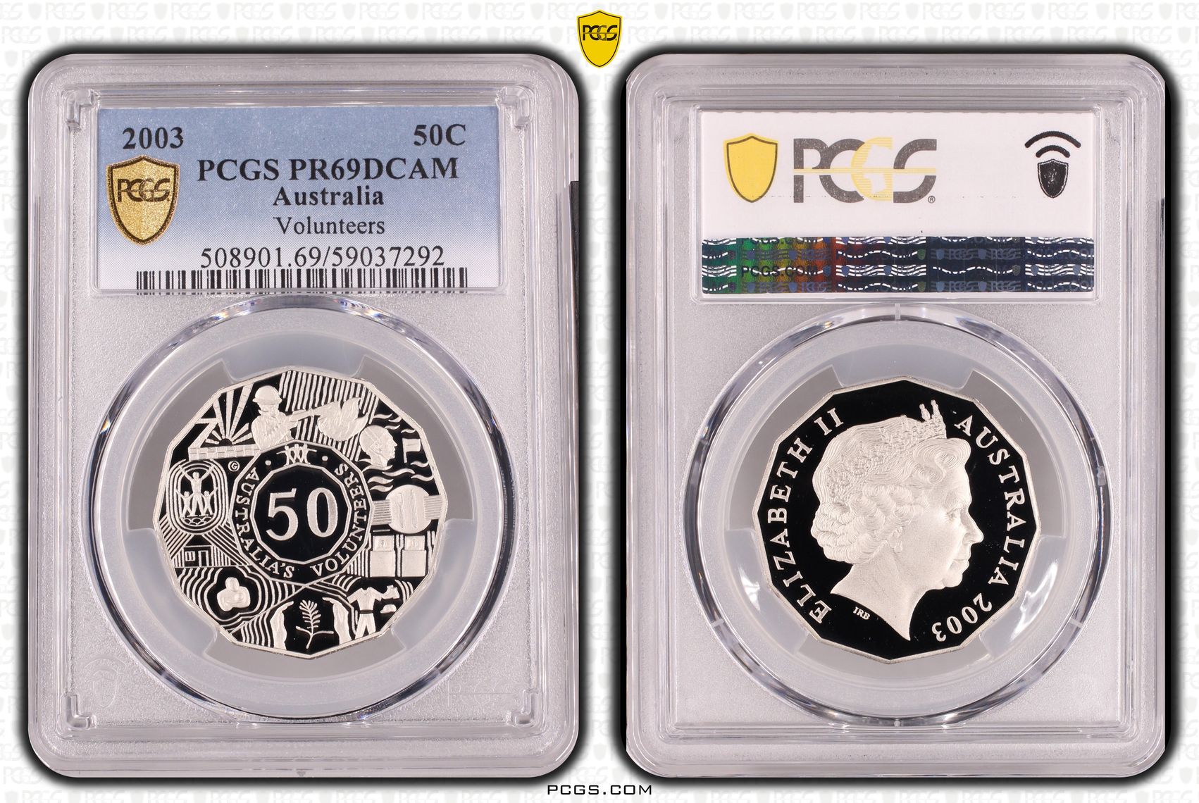 Volunteers, Fifty Cent, 2003, PCGS PR69DCAM