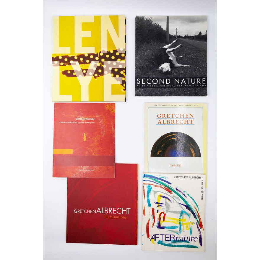 Six New Zealand art books on Gretchen Albrecht, Len Lye and Peter Peryer