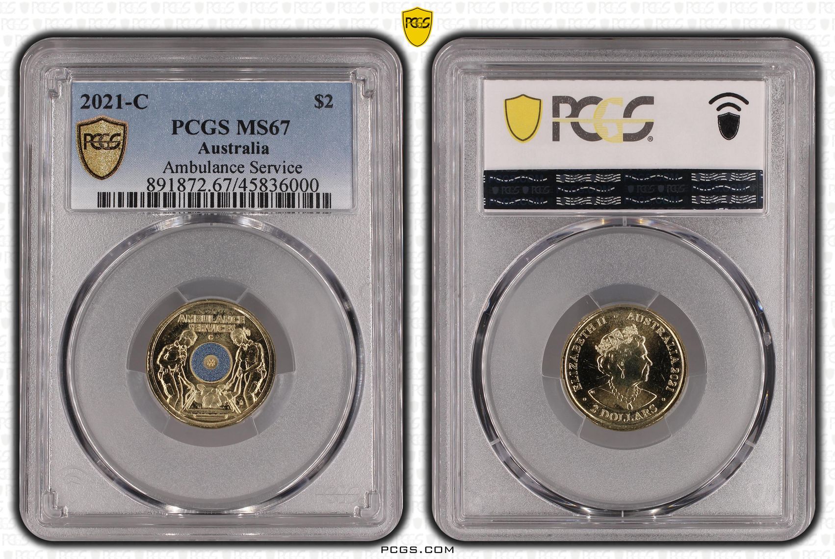Ambulance Service Colourised, Two Dollar, 2021-C, PCGS MS67