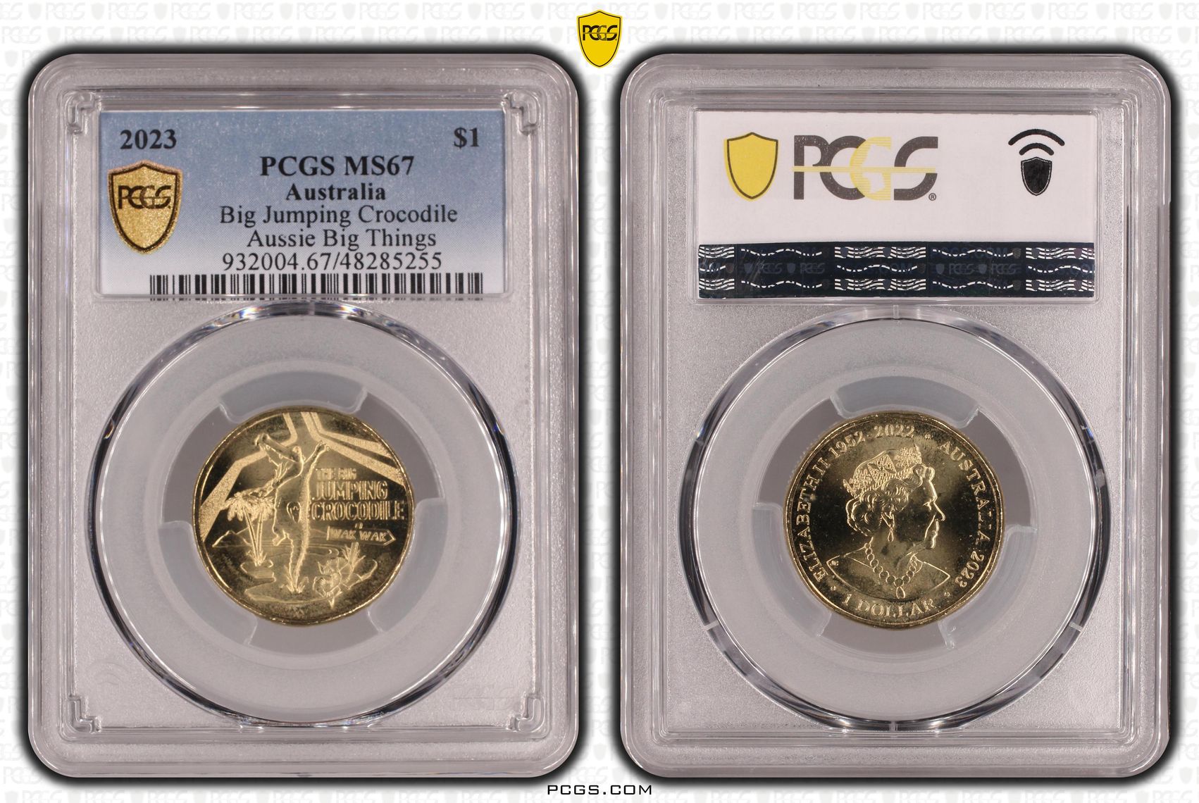 Big Jumping Crocodile Aussie Big Things, One Dollar, 2023, PCGS MS67