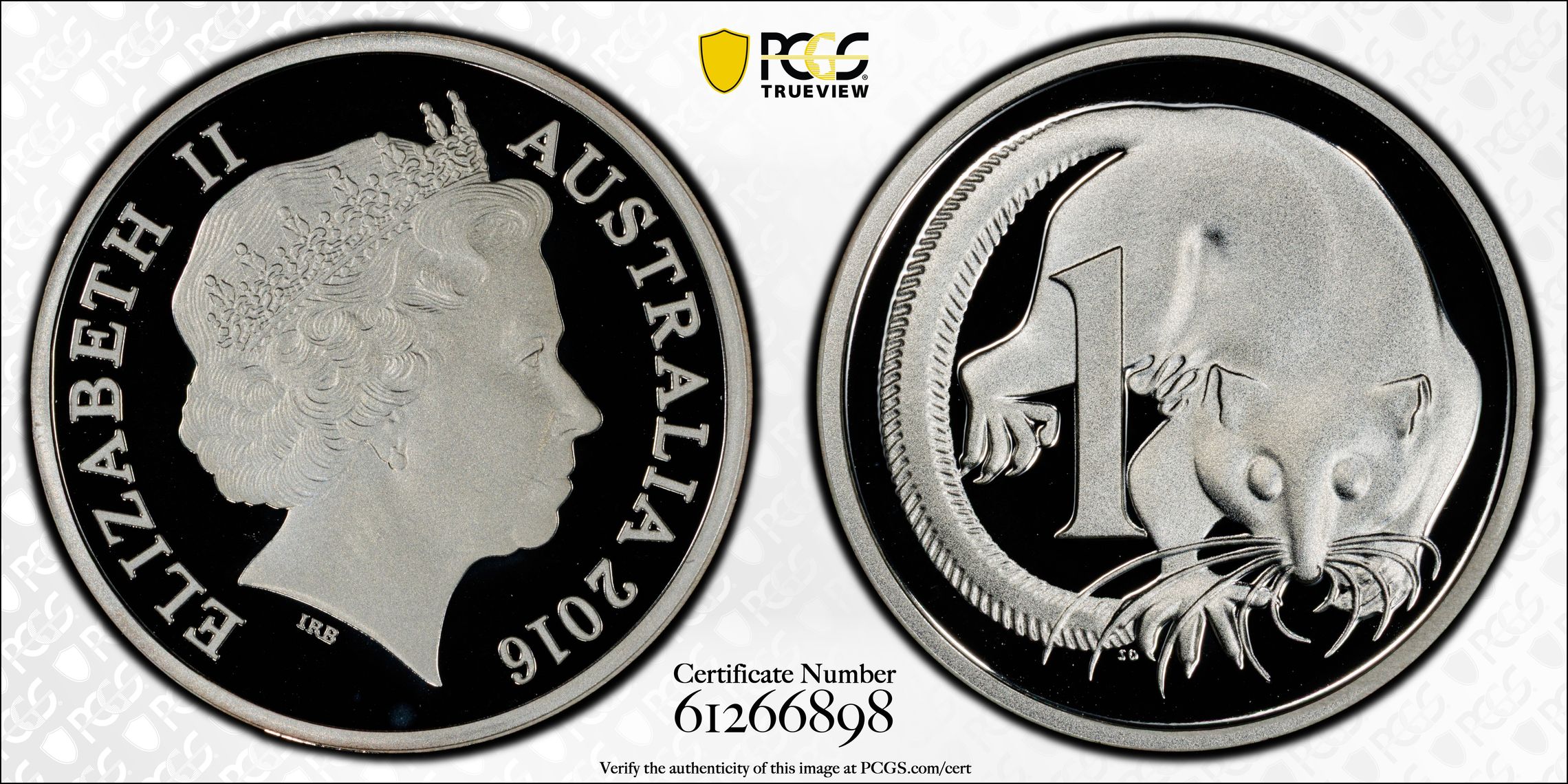 Silver, One Cent, 2016, PCGS PR69DCAM