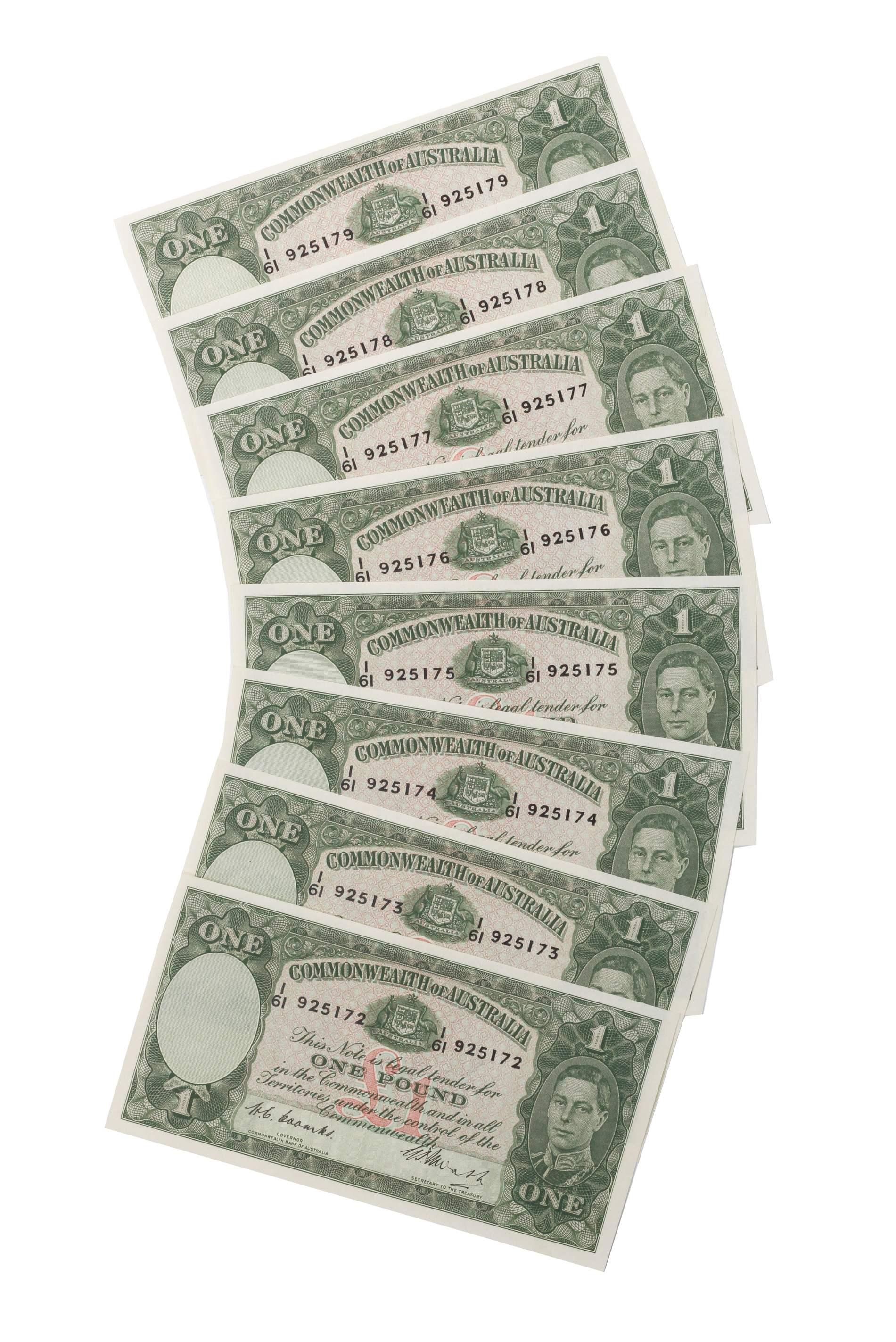 1893. · Coombs/Watt, One Pound, 1949, Uncirculated