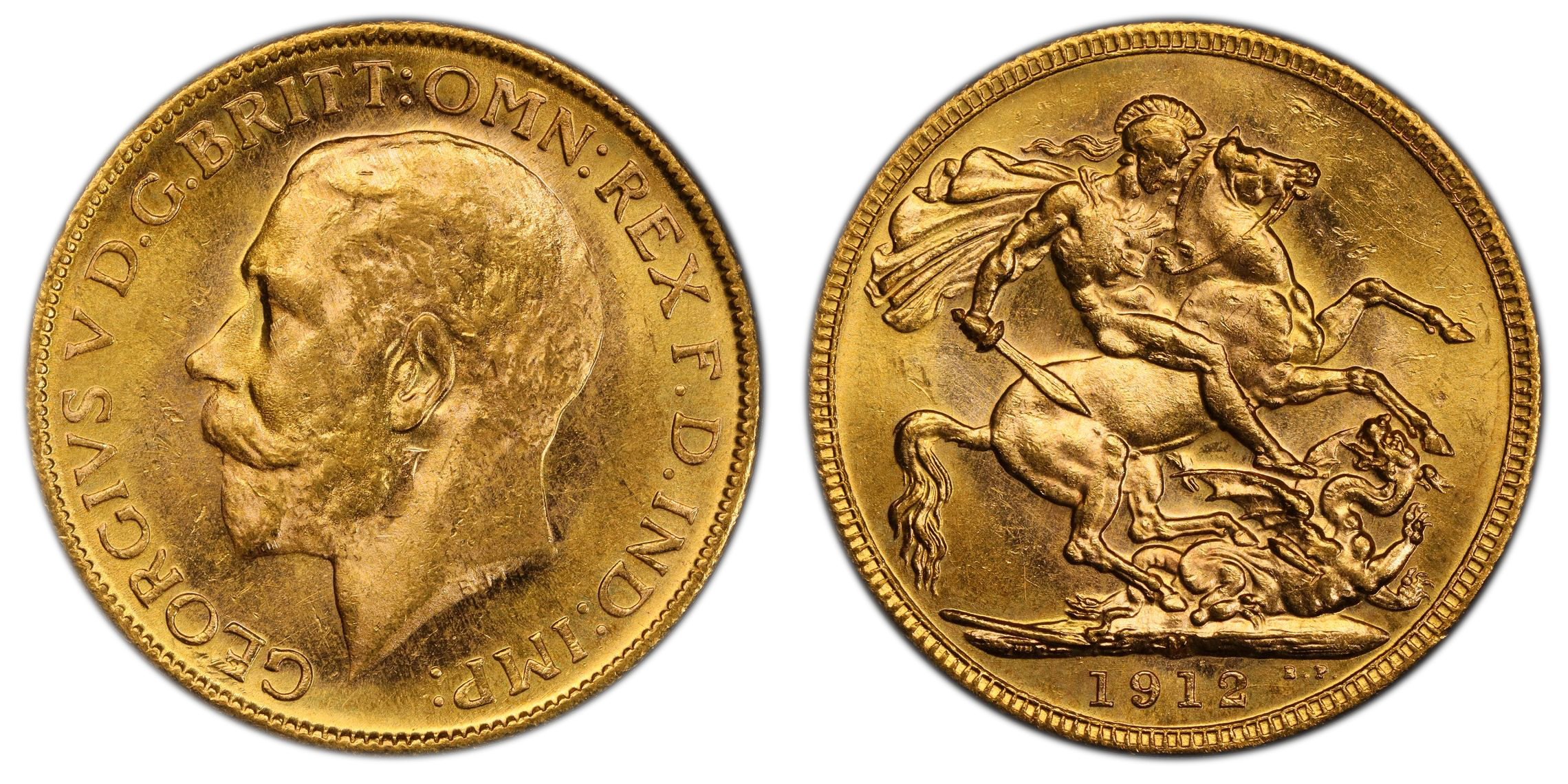 George V, S-3999, Sovereign, 1912-M, PCGS MS 63