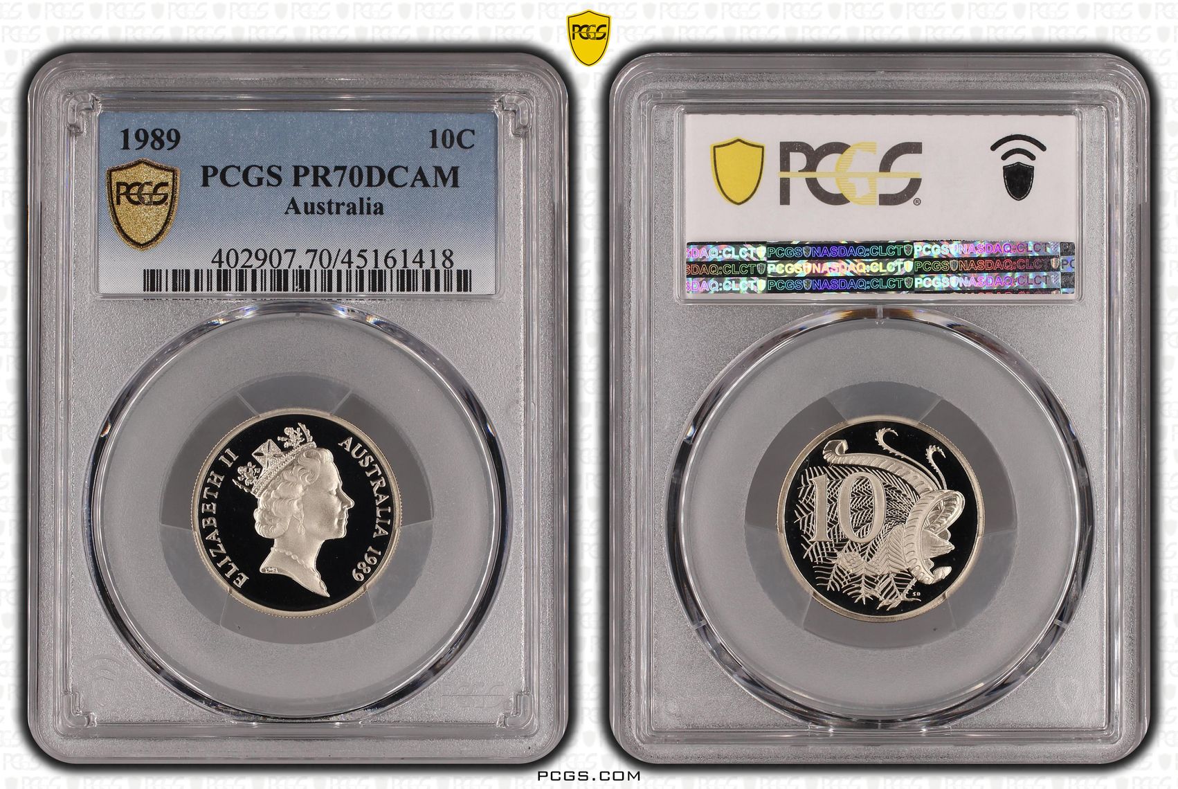 1989 Australia Ten Cent, 10c PCGS - PR70DCAM POP 21/0 -418