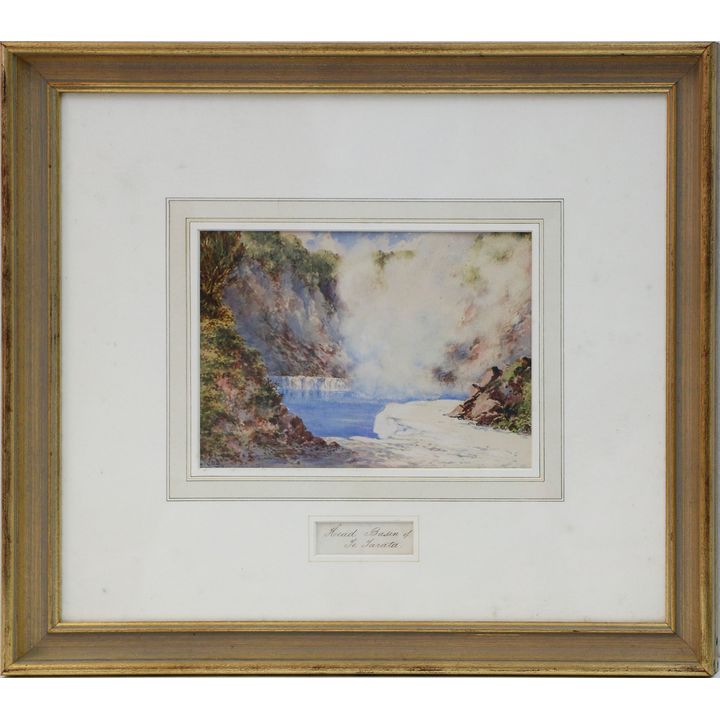 CHARLES DECIMUS BARRAUD - Head of Basin of Te Tarata, White Terraces Crater at Top