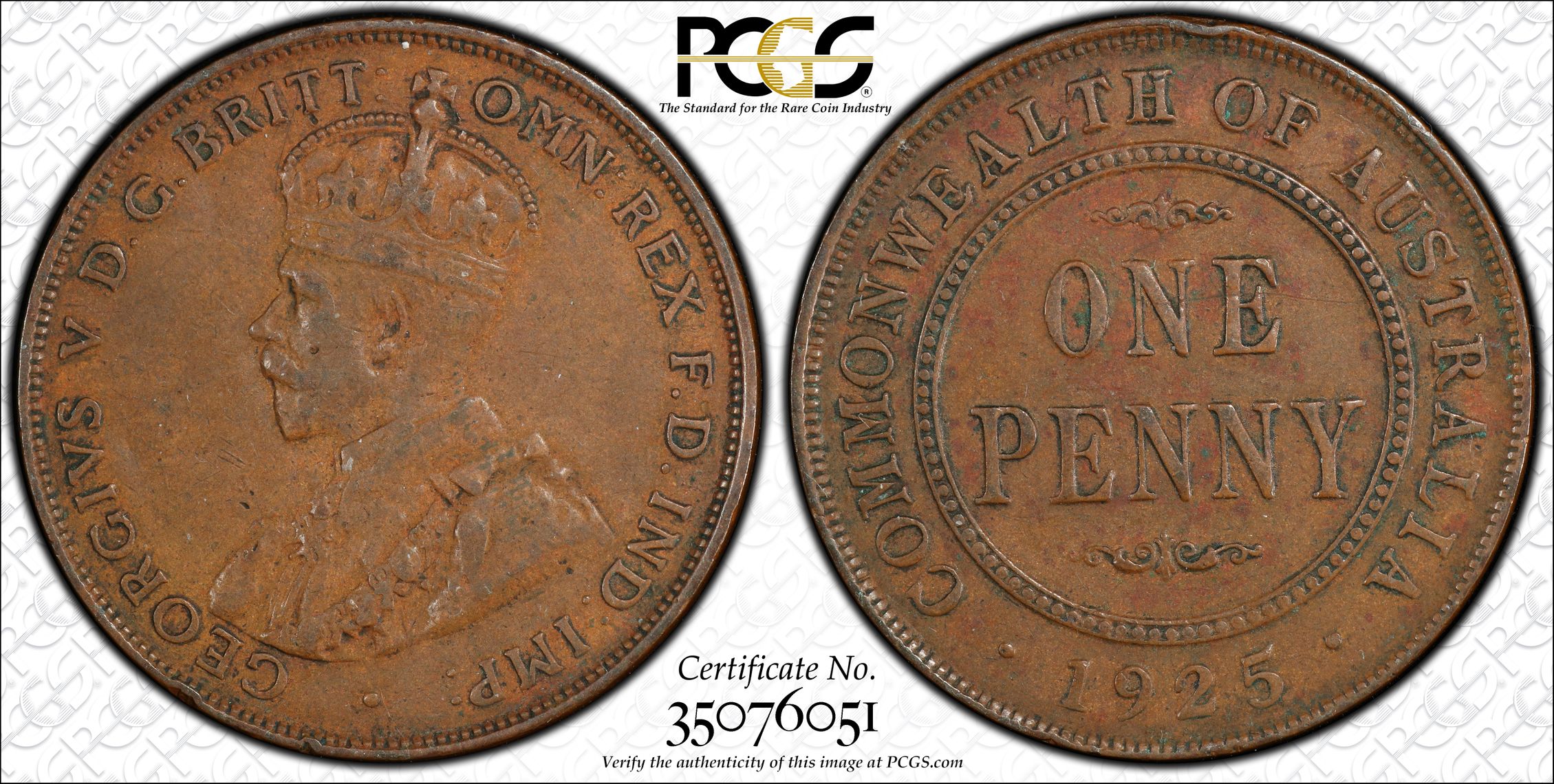 1925 Australia Penny PCGS - XF40BN -051