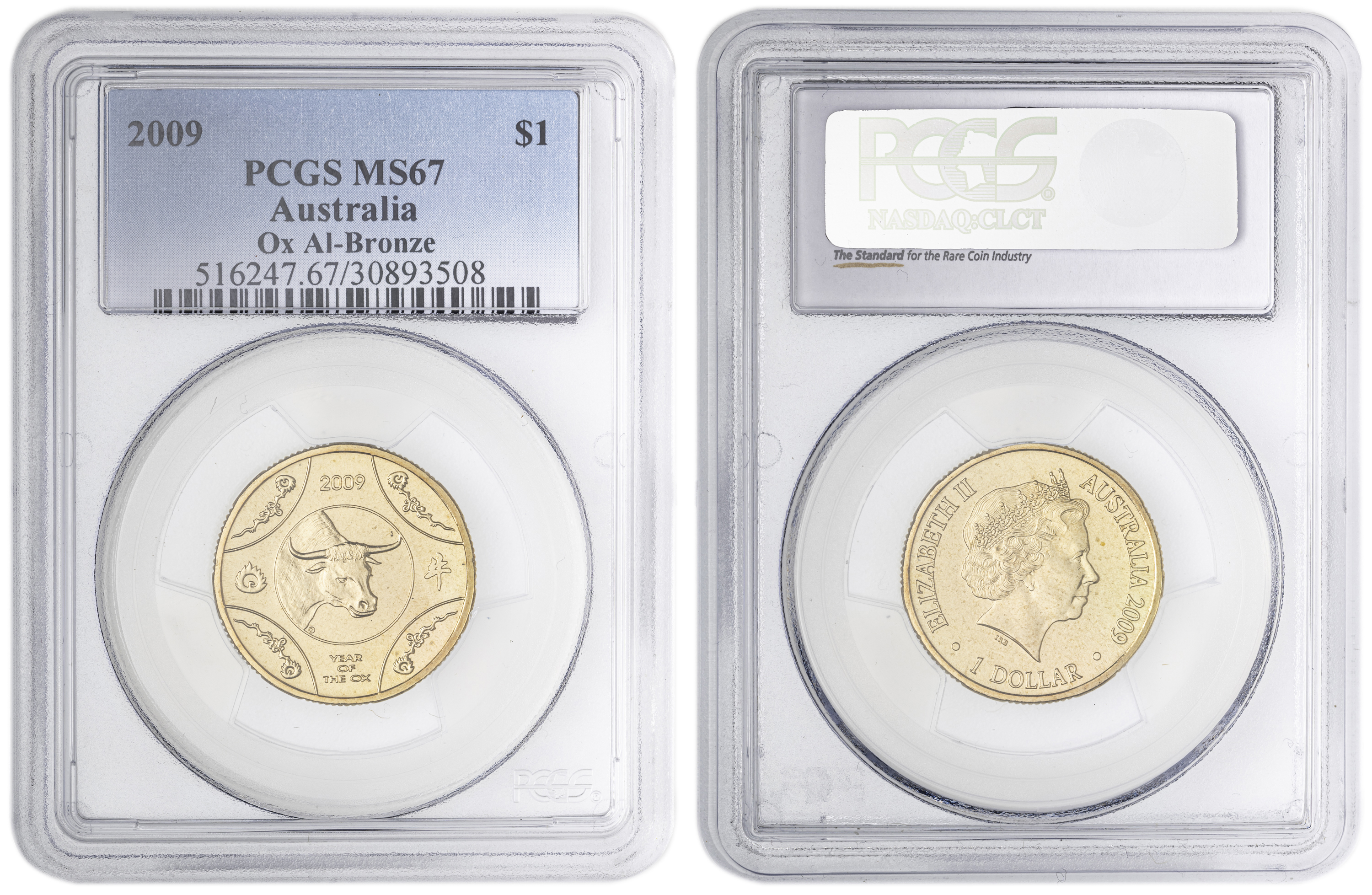 Ox Al-Bronze , One Dollar, 2009, PCGS MS67