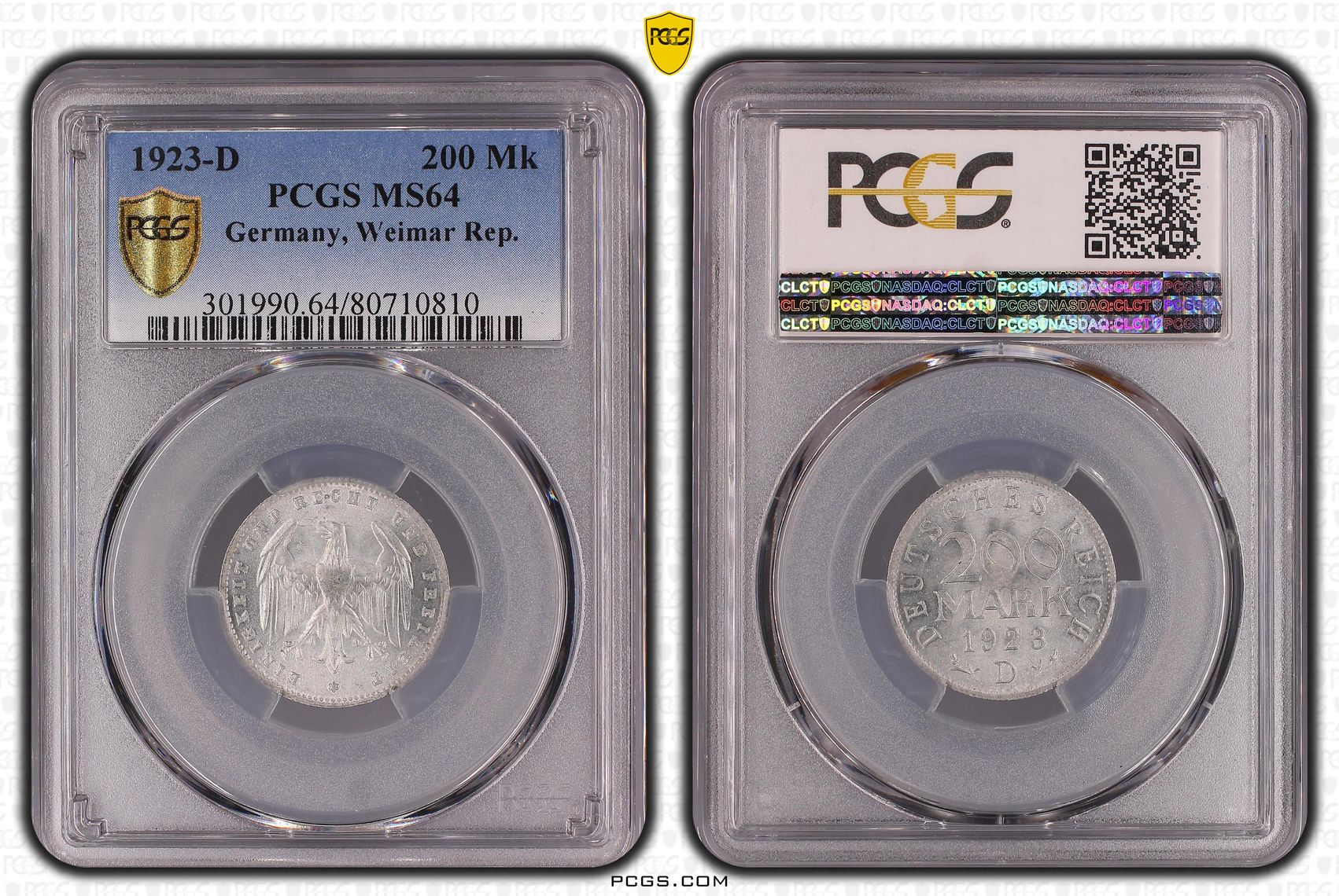 Germany, Weimar Rep., J-304, Two Hundred Mark, 1923-D, PCGS MS64