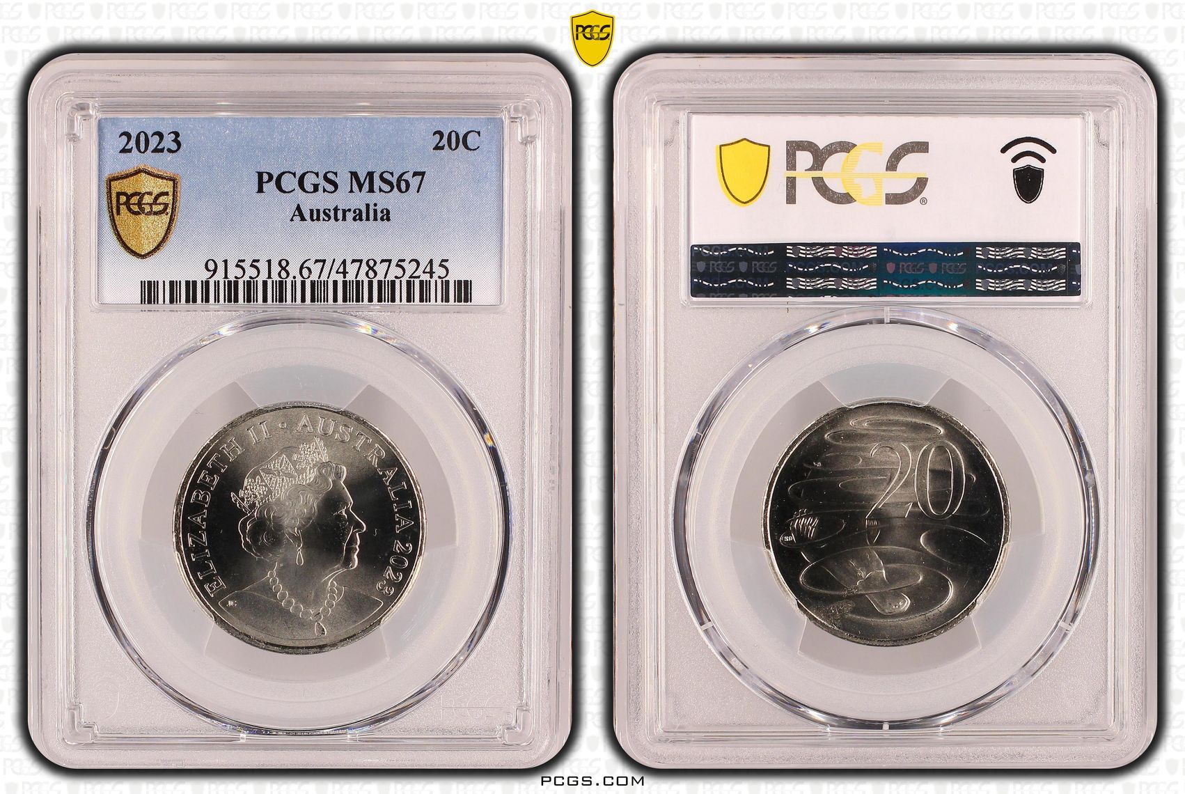 , Twenty Cent, 2023, PCGS MS67