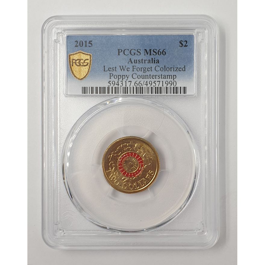 Lest We Forget (Poppy C/Stamp) $2 Coin - MS66