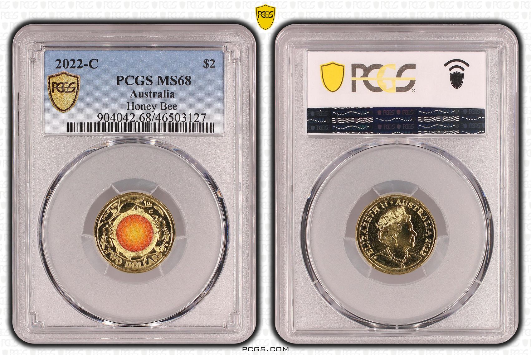 Honey Bee Colorized , Two Dollar, 2022-C, PCGS MS68