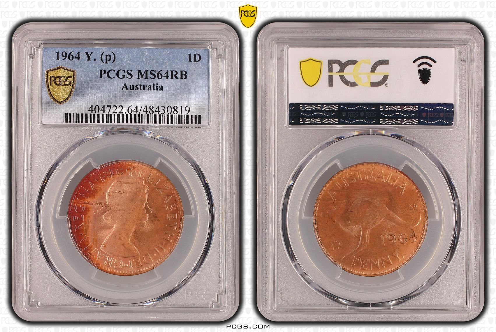 Elizabeth II, Penny, 1964-Y., PCGS MS64RB