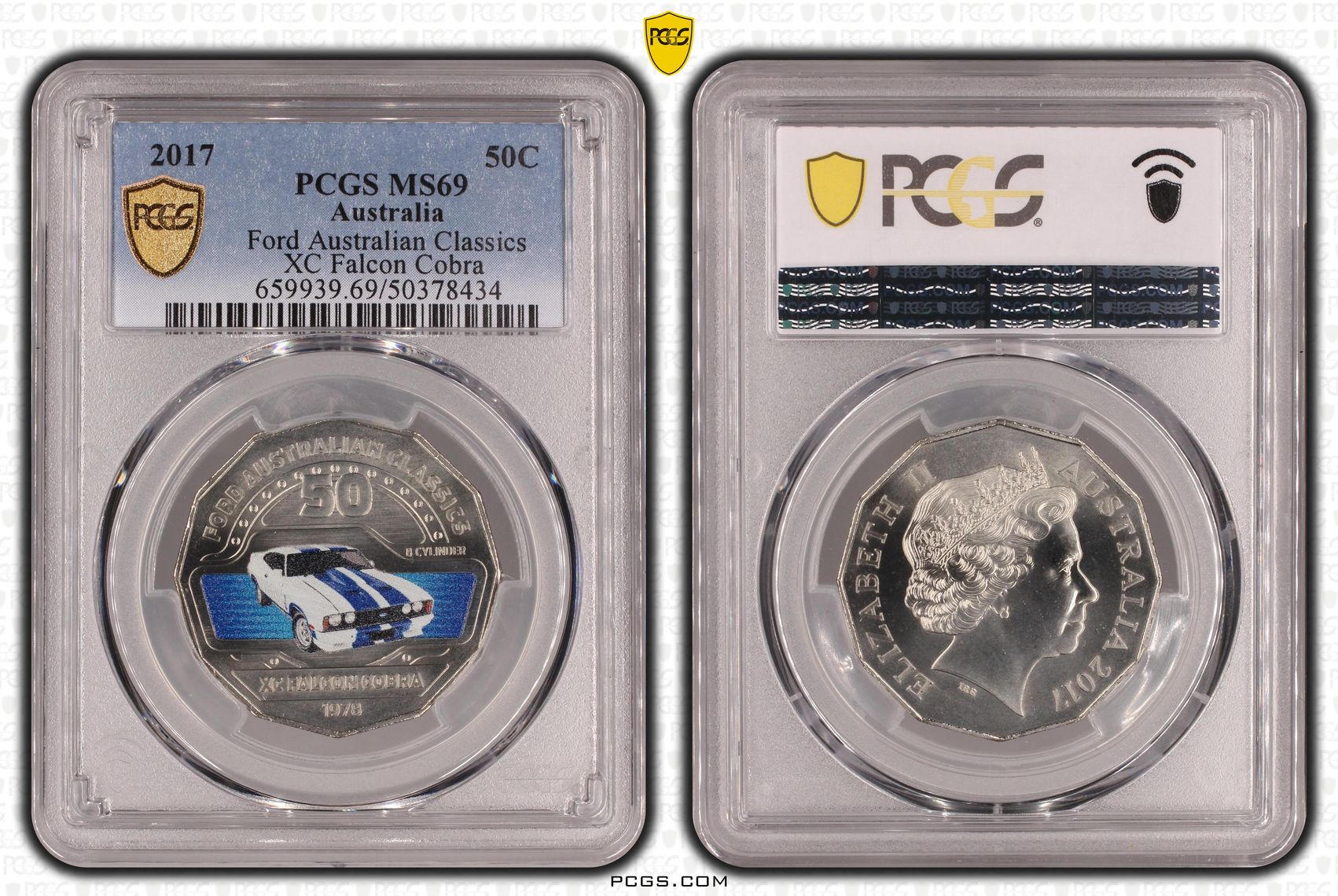 Ford Australian Classics - XC Falcon Cobra , Fifty Cent, 2017, PCGS MS69