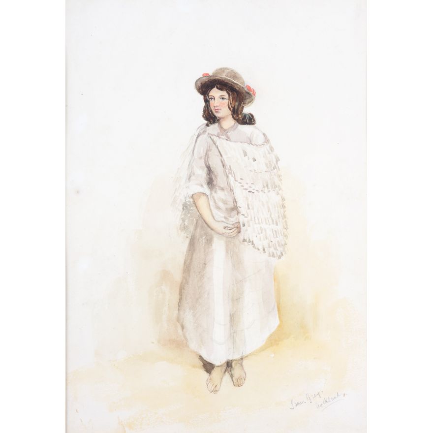 Commander Richard A. Oliver 'Jane Grey, Auckland, wearing a feather cape'