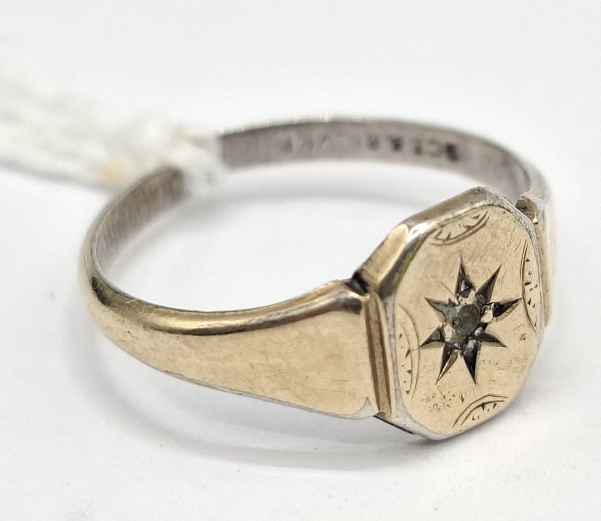9ct Silver Lined Antique Ring