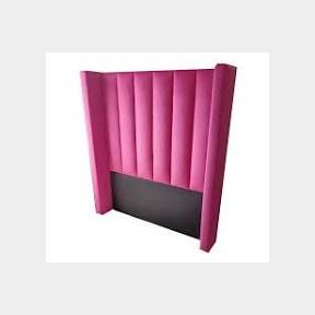 LORAL VELVET WINGBACK PANEL PINK DOUBLE HEADBOARD