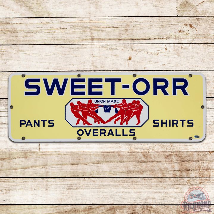 Exceptional Sweet Orr Union Made Pants Shirts Overalls Single Sided Porcelain Logo Sign
